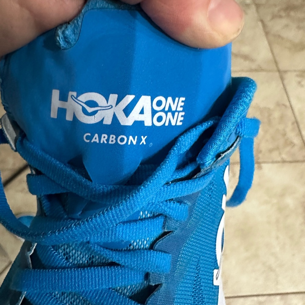 Hoka One One Carbon X Blue Athletic Running Shoes Women’s 8.5D - Picture 5 of 9